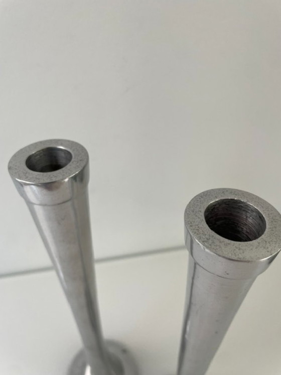 Image 1 of Set minimalistische metalen kandelaren - 27 cm hoog
