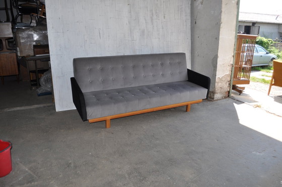 Mid-Century Bank, jaren 60 – Bankstel, Fluweel, Mid Century Modern (photo 4 of 6)