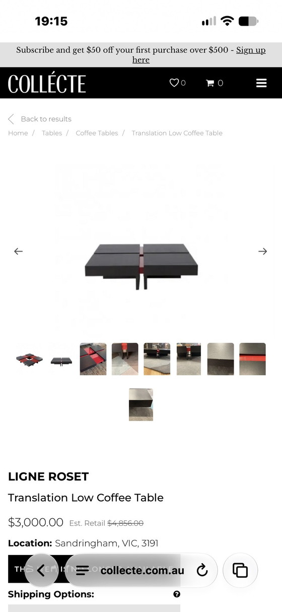 Extendable Translation Coffee Table by Ligne Roset, Collector's Item – Mdf, Wood (photo 6 of 6)