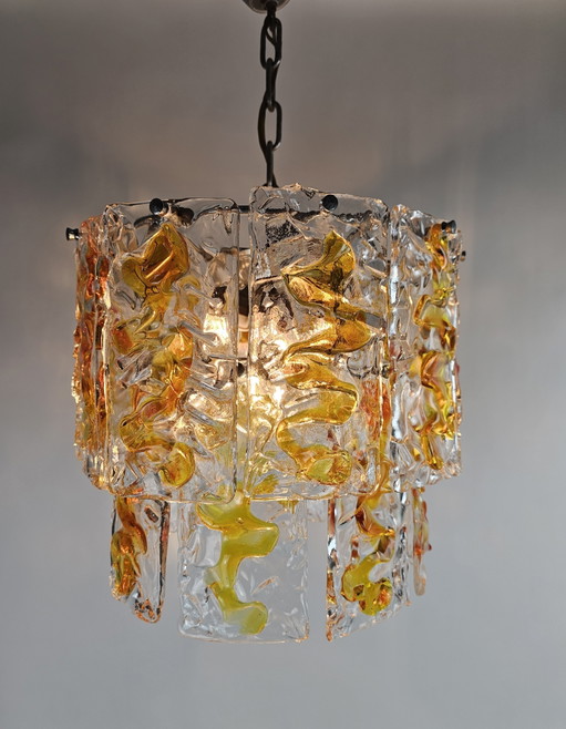 Kronleuchter-Pendelleuchte aus italienischem Muranoglas – kroonluchters, Metal, Murano Glass (photo 2 of 9)