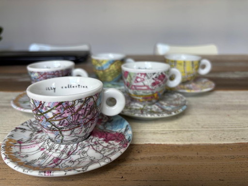 Colección de arte Illy 1998 Tazas de café expreso Rauschenberg