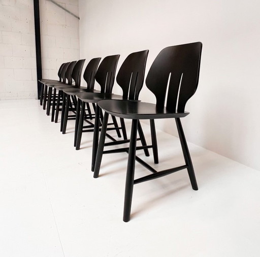 Set di 9 sedie Ejvind Johansson J67 per FDB Mobler, anni '70