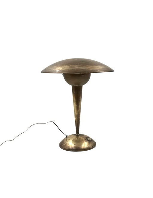 Mid-century modern brass adjustable table lamp, Italy circa 1950