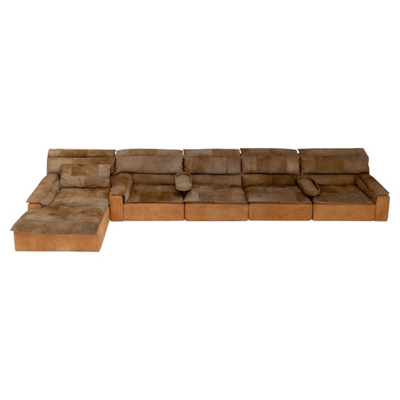 Luciano Frigerio Italiaanse Moderne Suède Fauteuils voor Frigerio Di Desio 1970 – Modulaire banken, Suede (photo 6 of 26)