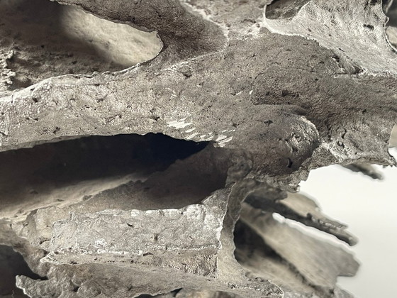 Image 1 of Bougeoir sculptural de style brutaliste en aluminium massif moulé