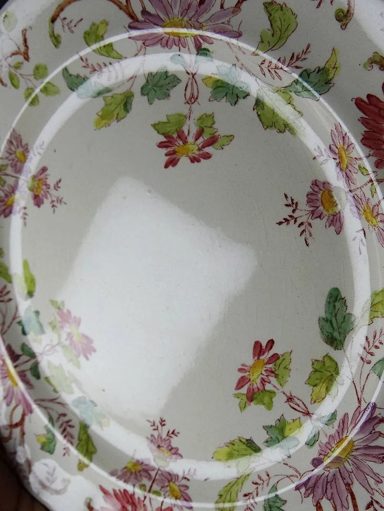4 antike Dessertteller Longchamp Daisies Ironstone polychrom – Geschirr, Porzellan, Art Nouveau (photo 8 of 16)