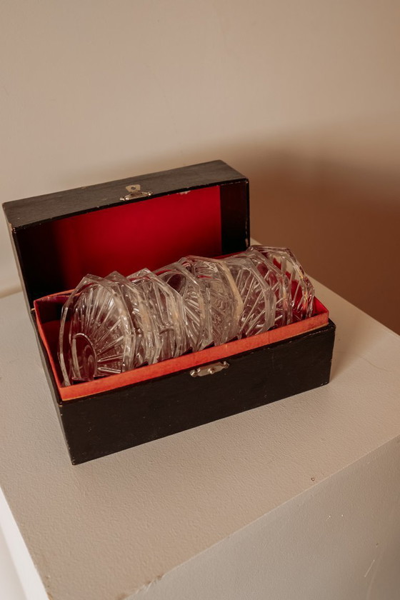 Image 1 of Vintage glass coasters in matching box