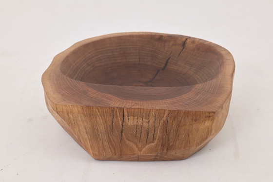 Image 1 of Lavabo de madera de nogal tallado a mano – Lavabo de baño escultural orgánico, Logniture