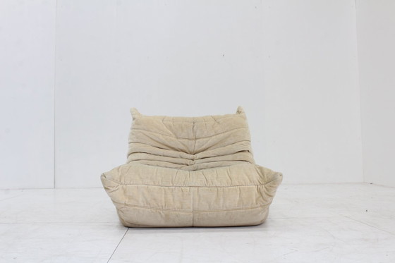 Image 1 of Vintage Togo Ligne Roset armchair velvet beige