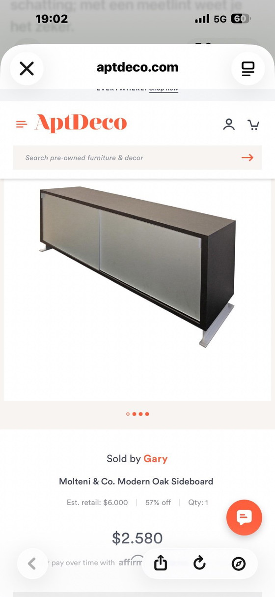 Credenza Molteni in rovere con ante scorrevoli in vetro – Molteni & C., Credenze, Metallo (photo 5 of 5)