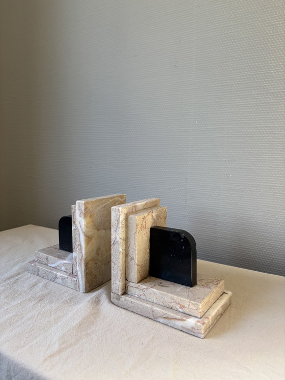 Image 1 of Vintage marble Art Deco style set of bookends