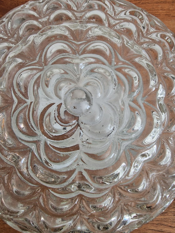 Image 1 of Lampada da soffitto in vetro vintage a forma di fiore
