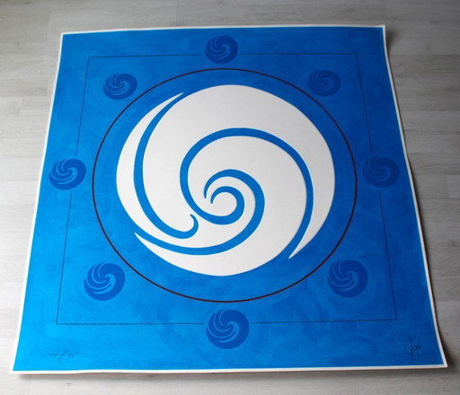 Jack Youngerman "Galaxy Blue"- Edition of 75 - signed - numbered - (93 x 91 cm)