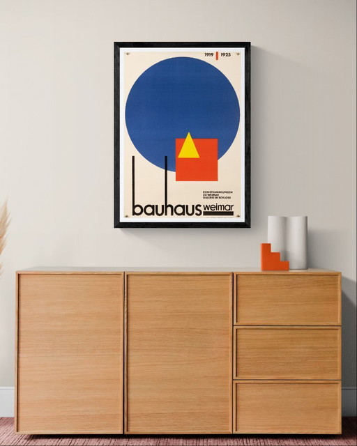 Bauhaus Weimar 1968 – Original Vintage Exhibition Poster by Artur Liebig – Bauhaus Design – 81x57.5 cm