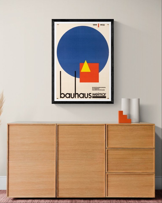Image 1 of Bauhaus Weimar 1968 – Affiche d'exposition vintage originale d'Artur Liebig – Design Bauhaus – 81 x 57,5 ​​cm