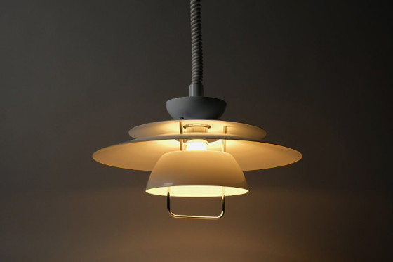 Lámpara colgante multicapa Markslöjd, lacada en blanco, iluminación moderna escandinava de los años 90, (photo 4 of 11)