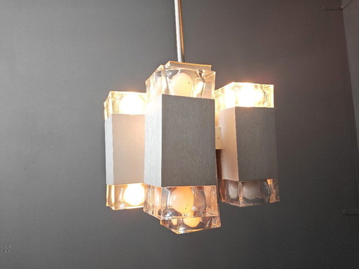 Italienischer kubischer Vintage-Kronleuchter von Gaetano Sciolari, 1970er Jahre