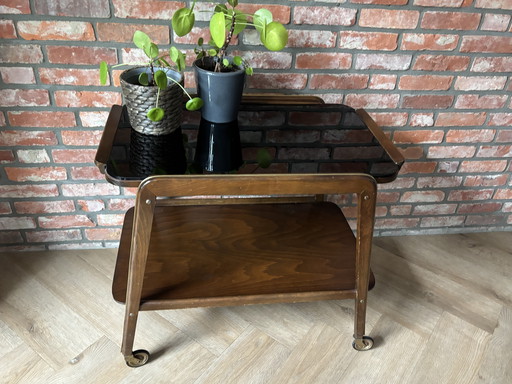 Carrello di servizio vintage degli anni '50 o '60, design danese Mid-Century Modern.