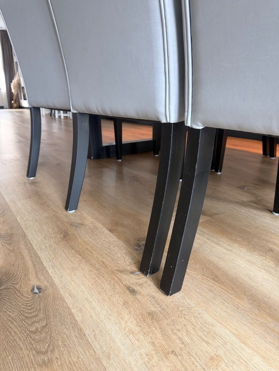 Image 1 of Chaises de salle à manger argentées, lot de 6