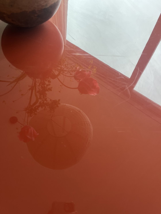 Image 1 of Red Lacquer Dining Table Gabrielle Paris - Joe