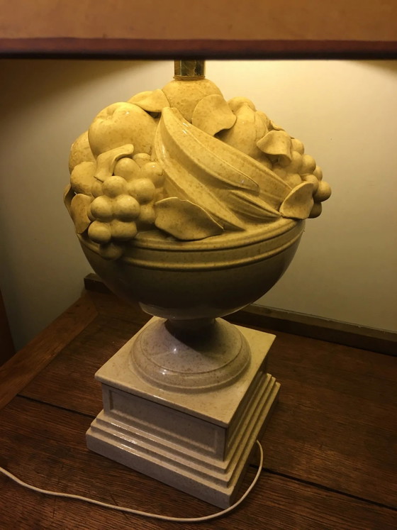 Keramische fruitschaal lamp – Tafellampen, Porselein, Vintage (photo 7 of 12)