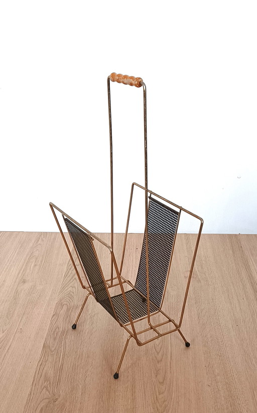 Mid century reading tray schwarzes Metall und Messing