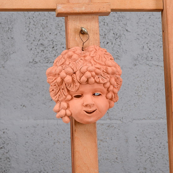 Maschera di Bacco in Terracotta Sospesa, Fatta a Mano, XX Secolo – Decorazioni murali (photo 3 of 3)