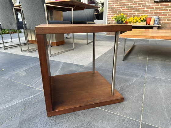 Image 1 of Bert Plantagie Hidden – opgeknapte design eetkamer- en salonset (noten + RVS)