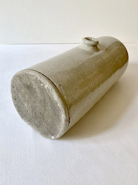 Image 1 of Antique horizontal hot water bottle in glazed stoneware, late 19th century