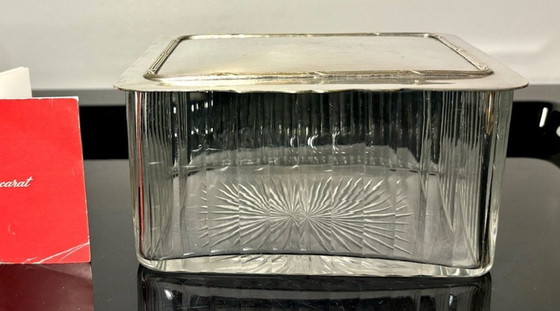 Image 1 of Baccarat crystal box silver lid