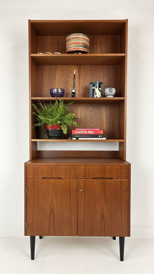 Schwedische Vintage Teakfurnier Bücherregale
