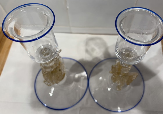 Image 1 of 2 Vintage Italian Murano candlesticks