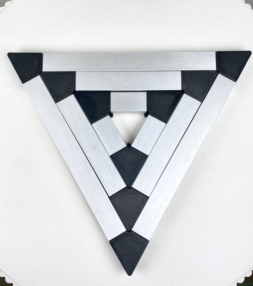 Danish Vintage Postmodern 1980s Design Trivet Coasters by Jorgen Meldgaard for Menu - Set of Three Stackable Trivets