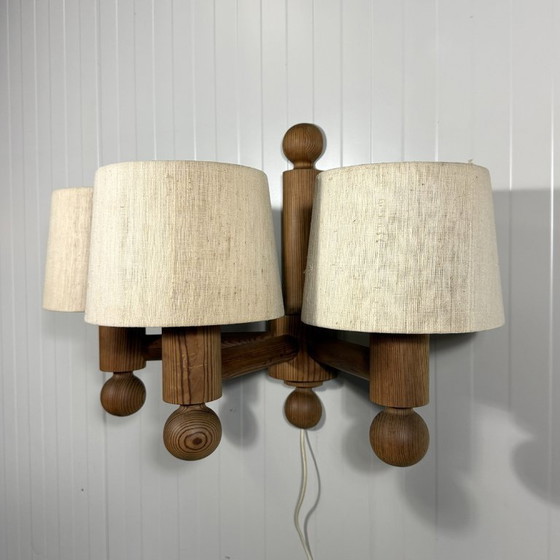 Image 1 of Uno Kristiansson wall lamp Pinus for Luxus Sweden 1970s