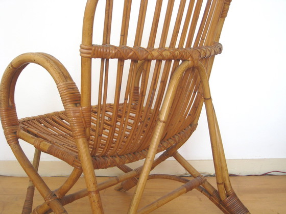 Image 1 of Midcentury vintaghe rattan armchair