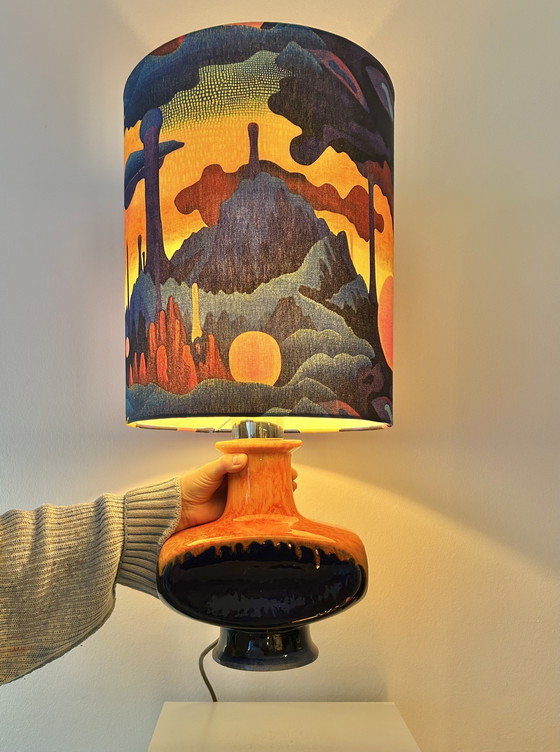 Image 1 of Era espacial: Lámpara de mesa Cari Zalloni, pieza rara, para PAN Keramik / Goebel.