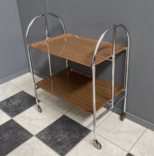 Foldable Serving Trolley by Bremshey & Co 1970s – serveerwagens, Metal, lamine