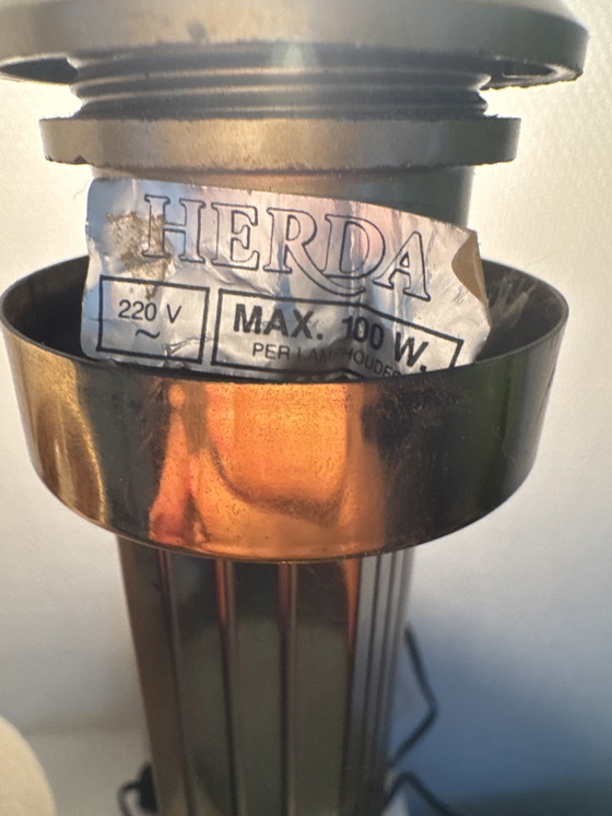 Vintage Herda Brass Column Lamp – Neoclassical Design (Working) – Table lamps (photo 5 of 5)