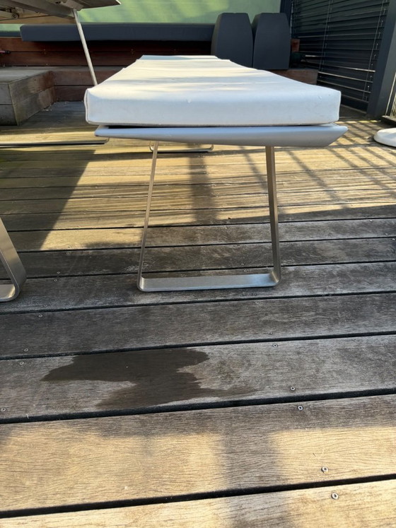 Exceptional extendable outdoor table + 2 stainless steel benches with marine upholstery - Design by (photo 11 of 12)