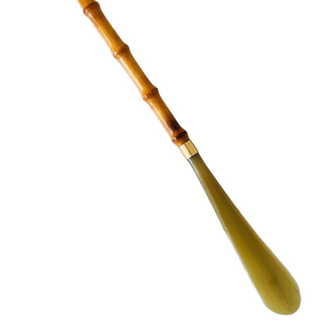 Vintage Mid-century French shoehorn back scraper faux bamboo resin
