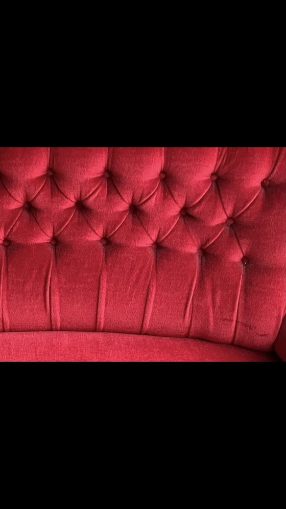 Image 1 of Antieke fluwelen loveseat 