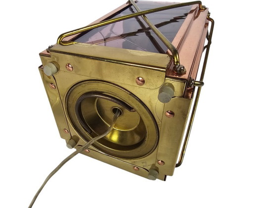 Image 1 of Lampe de navire - lanterne de cale - cuivre - verre - laiton - Pays-Bas - troisième quart du XXe siècle
