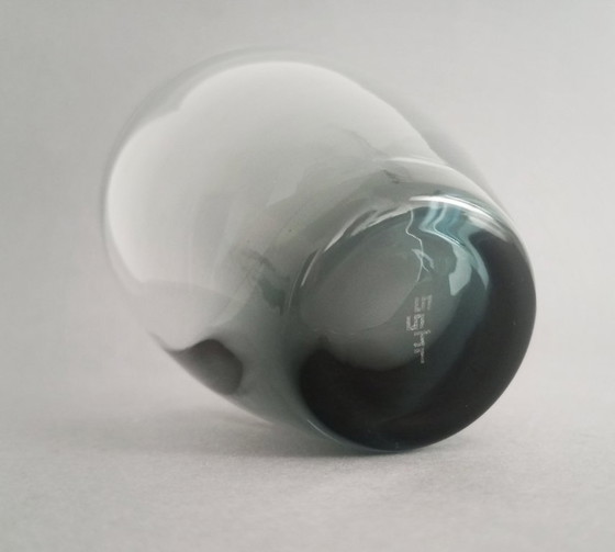 Image 1 of Rare SGHR Sugahara Japanese organic handmade blue smoked glass 'old fashioned' glass set Japan 1970s