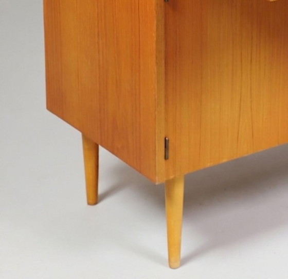 Image 1 of Vintage teak bookcase with drop-front secretary desk, 1960s