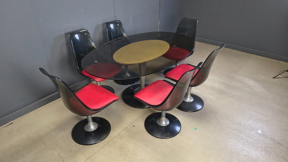 Image 1 of Juego de comedor de estilo futurista de Chromcraft, década de 1970.