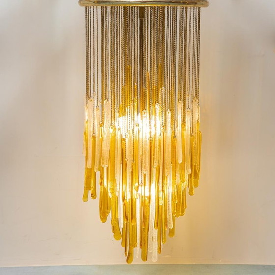 Image 1 of MAZZEGA MURANO GLASS CHANDELIER, ITALIAN DESIGN, 70S VINTAGE