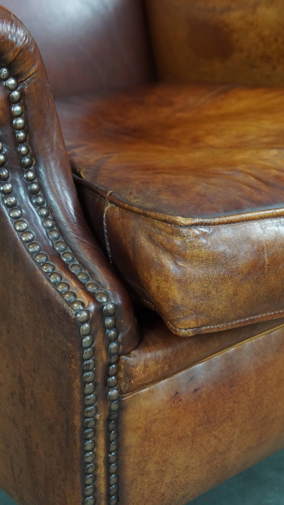 Image 1 of Vintage Schapenleren Oorfauteuil