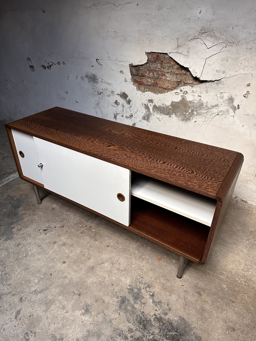 Vintage Pastoe sideboard – wenge & white sliding doors