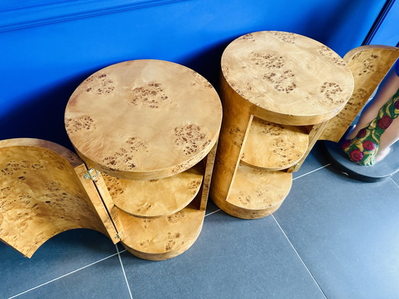 Zeldzame Lemon Furniture Nachtkastjes Constant Van Burl By Yaniv Chen – Brass, Wood (photo 7 of 15)