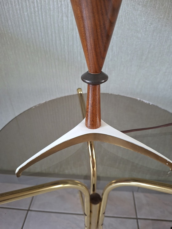 UFO Table Lamp Teak Frosted Glass – Metal (photo 6 of 9)